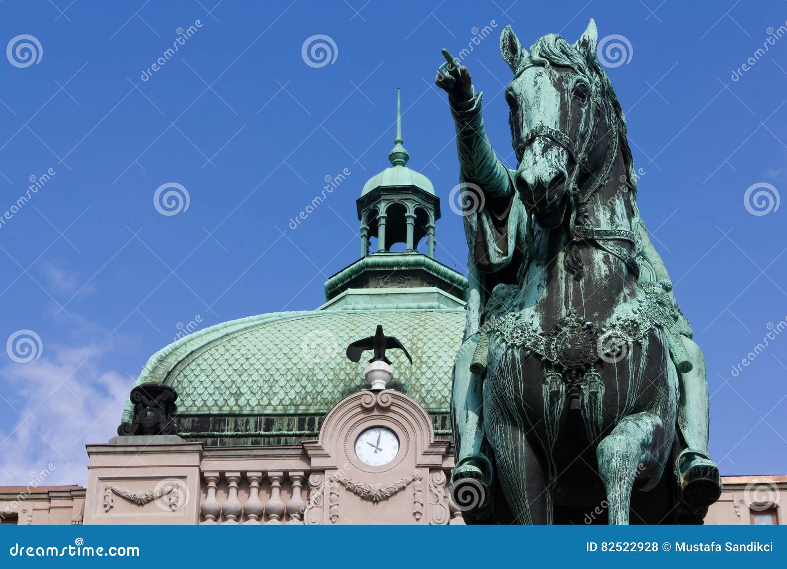 republic square, prince mihailo monument, belgrade